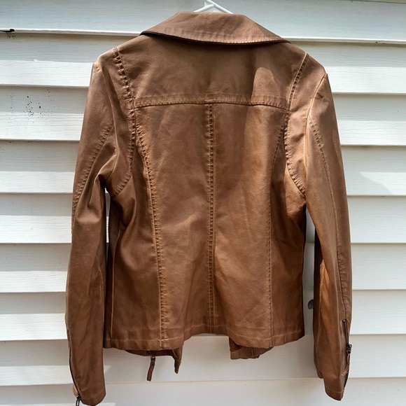 Max Studio Leather Biker Jacket-NEVER WORN - Picture 4 of 8